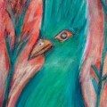 Curious Green Bird –&nbsp;11×14